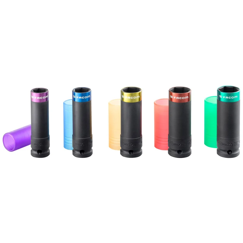 [NSI.5LPB] Coffret de 5 douilles 1/2" longues impact renforcées, 15 à 22 mm