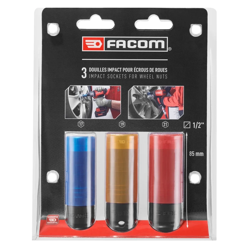 [NSI.3LPB] Jeu de 3 douilles Impact longues renforcées 1/2", 17-19-21 mm