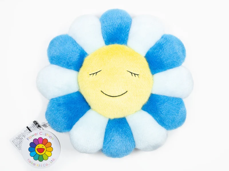Takashi Murakami- Coussin Fleur - 30 cm - Bleu