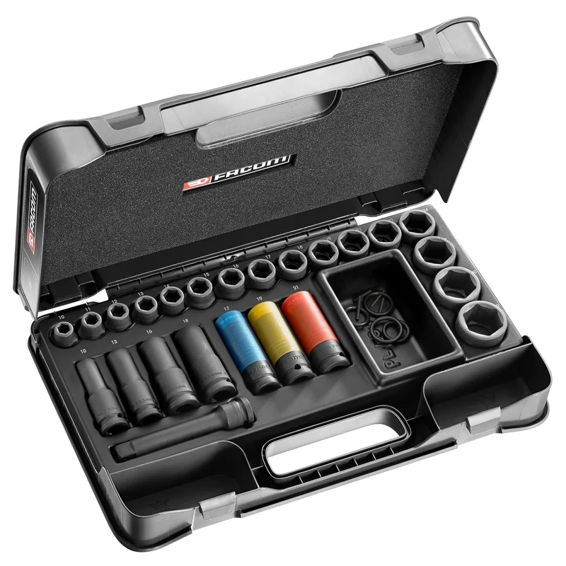 [NS.550BPB] Jeu de douilles 6 pans à impact, livrées en MBOX, 27 pièces