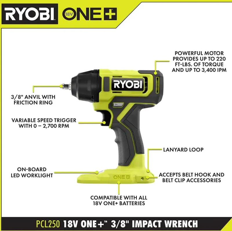 18V ONE+ 3/8" Impact Wrench Kit