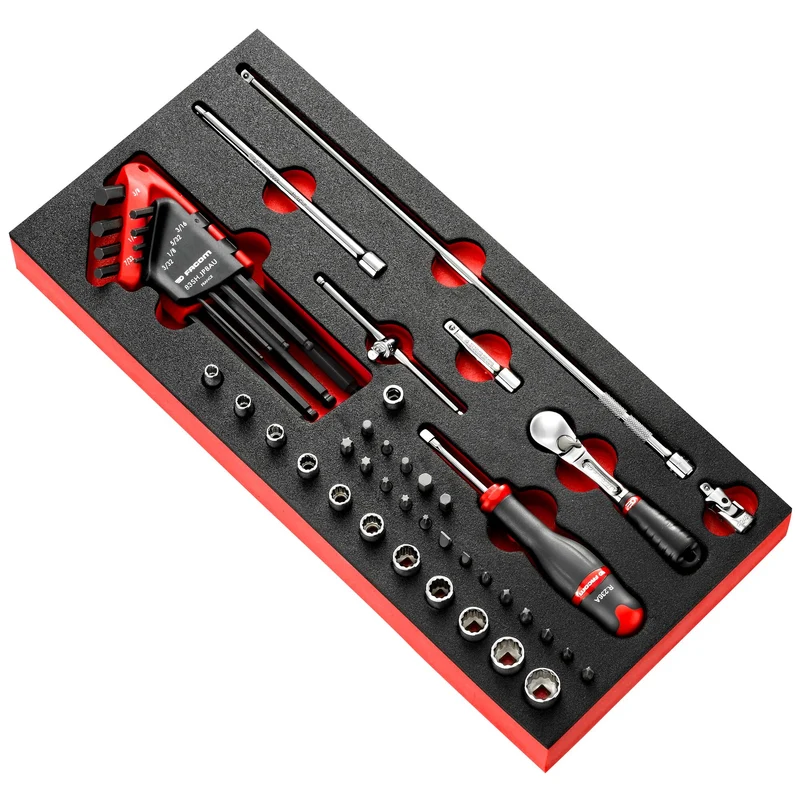 [MODM.RL2U] Module mousse cliquet à verrouillage et douilles en pouces, 1/4"