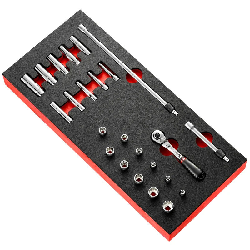 [MODM.RL1U] Module mousse cliquet à verrouillage et douilles en pouces, 1/4"