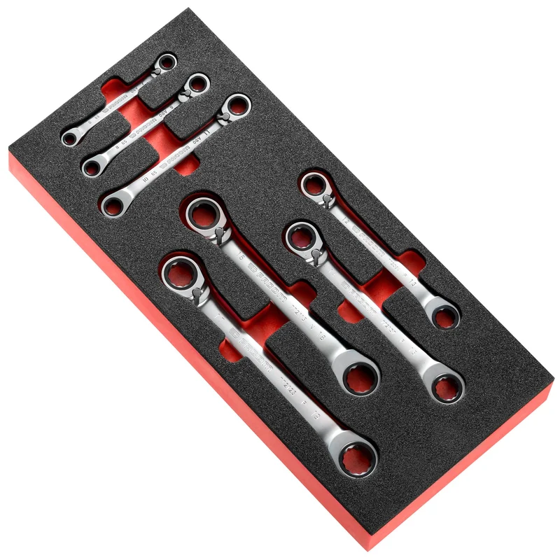 [MODM.65J7] Module de clés polygonales à cliquet inclinées à 15°, Spline en plateau mousse