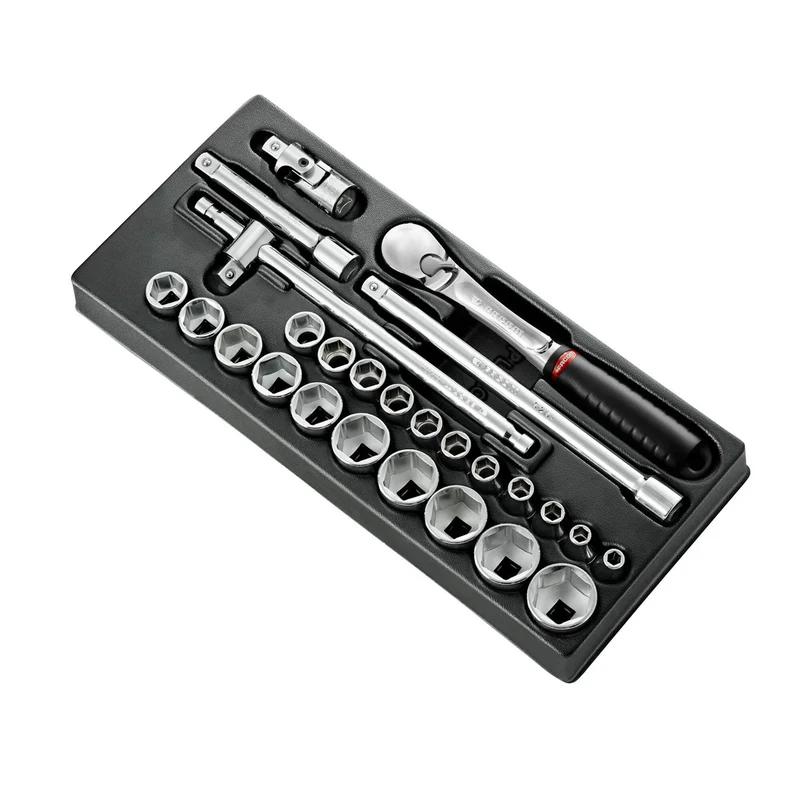 [MOD.SL161-46] Module douilles, 6 pans métriques, 26 pièces, 1/2"