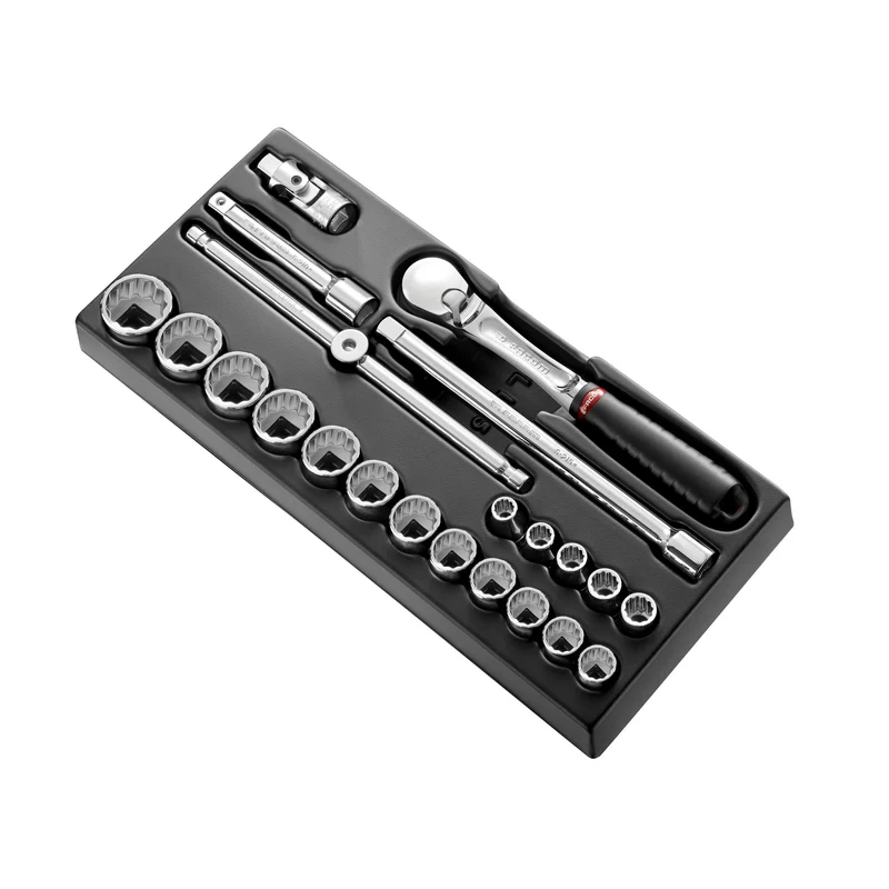 [MOD.SL161-212U] Module douilles, 12 pans en pouces, 22 pièces, 1/2"