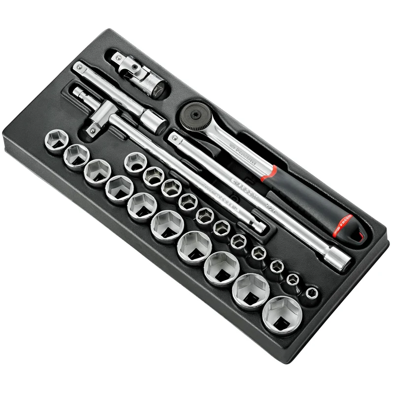 [MOD.S161-46] Module douilles, 6 pans métriques, 26 pièces, 1/2"