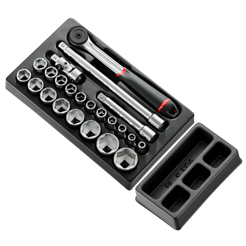 [MOD.S161-36PB] Module douilles, 6 pans métriques, 23 pièces, 1/2"