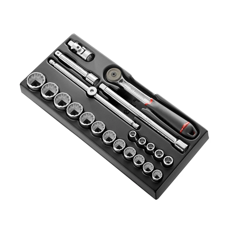[MOD.S161-212U] Module douilles, 12 pans en pouces, 22 pièces, 1/2"