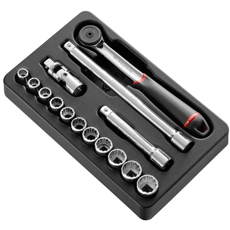 [MOD.S161-112U] Module douilles, 12 pans en pouces, 15 pièces, 1/2"