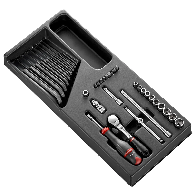 [MOD.RL161-26] Module douilles, 6 pans métriques, 36 pièces, 1/4"