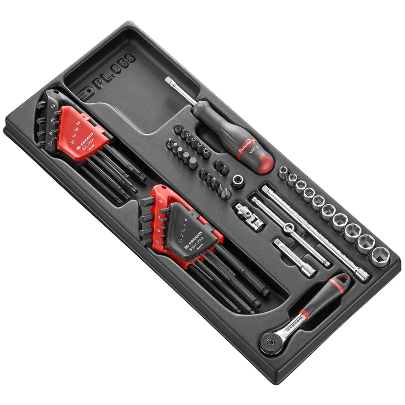 [MOD.R161-46PB] Module douilles, 6 pans métriques, 52 pièces, 1/4"