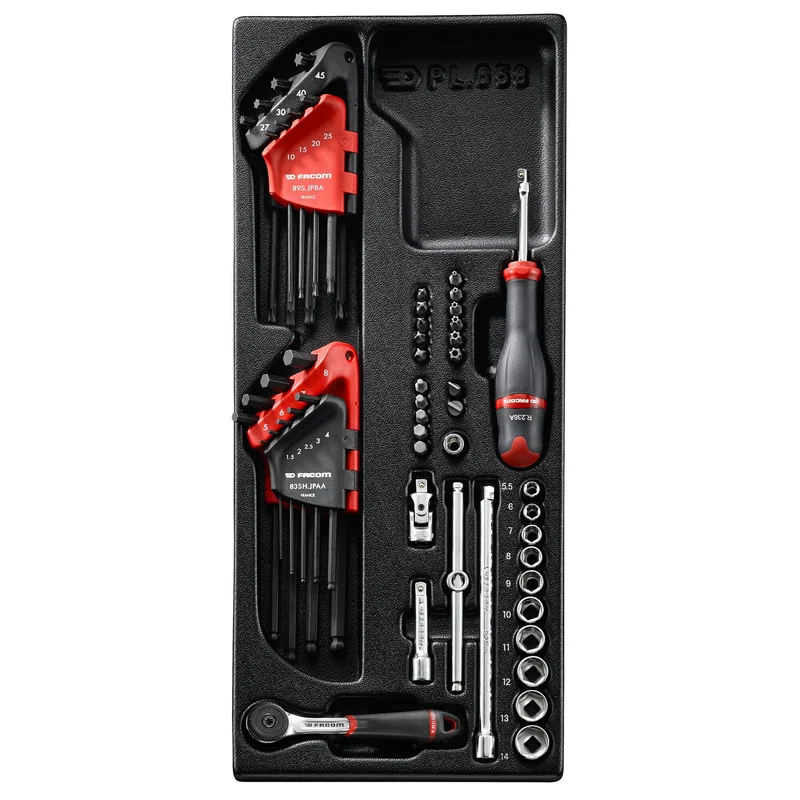 [MOD.R161-46] Module douilles, 6 pans métriques, 52 pièces, 1/4"