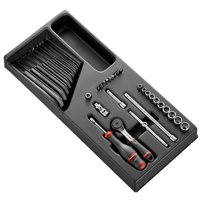 [MOD.R161-26PB] Module douilles, 6 pans métriques, 36 pièces, 1/4"