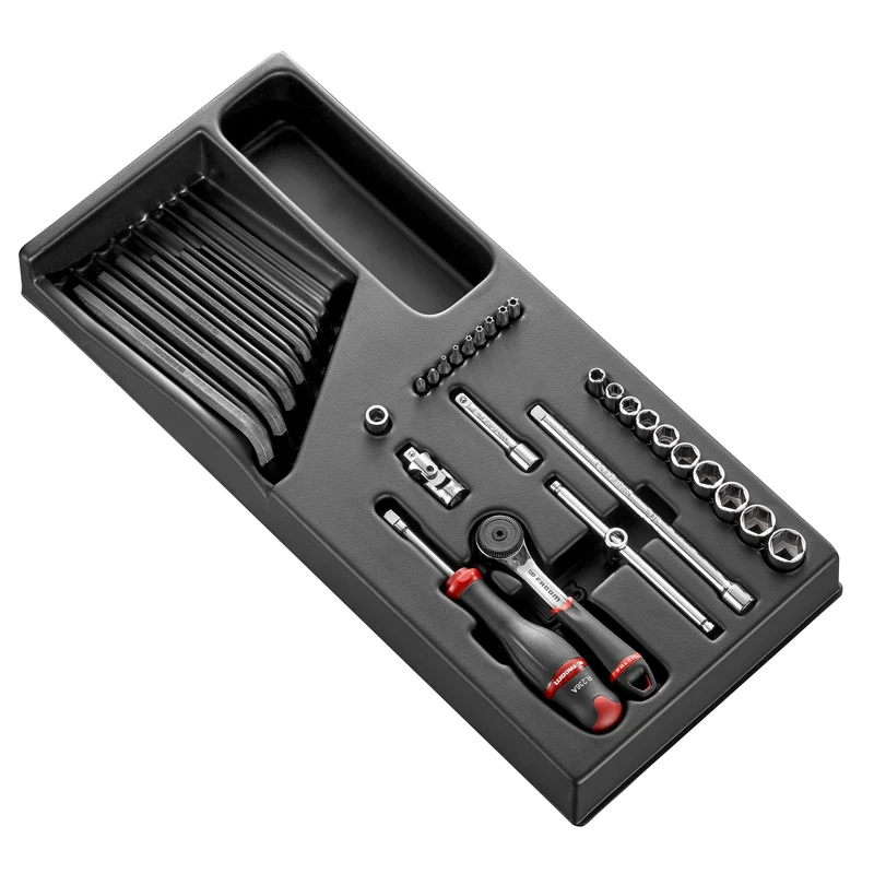 [MOD.R161-16] Module douilles, 6 pans métriques, 32 pièces, 1/4"