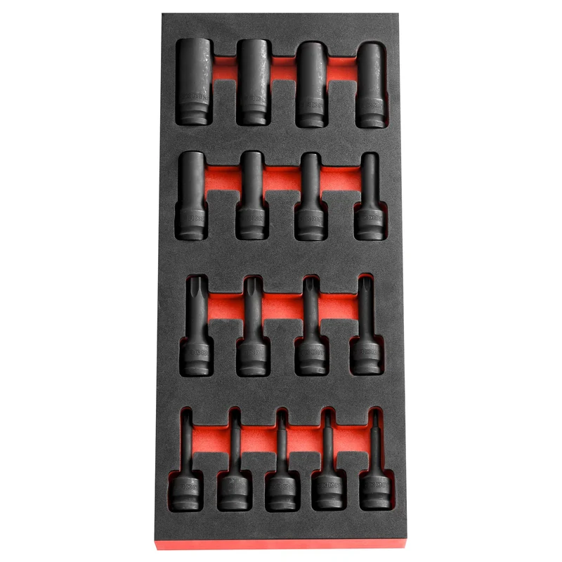 [MODM.NSXPB] Jeu de douilles choc Torx®, avec module mousse, contient 17 pièces
