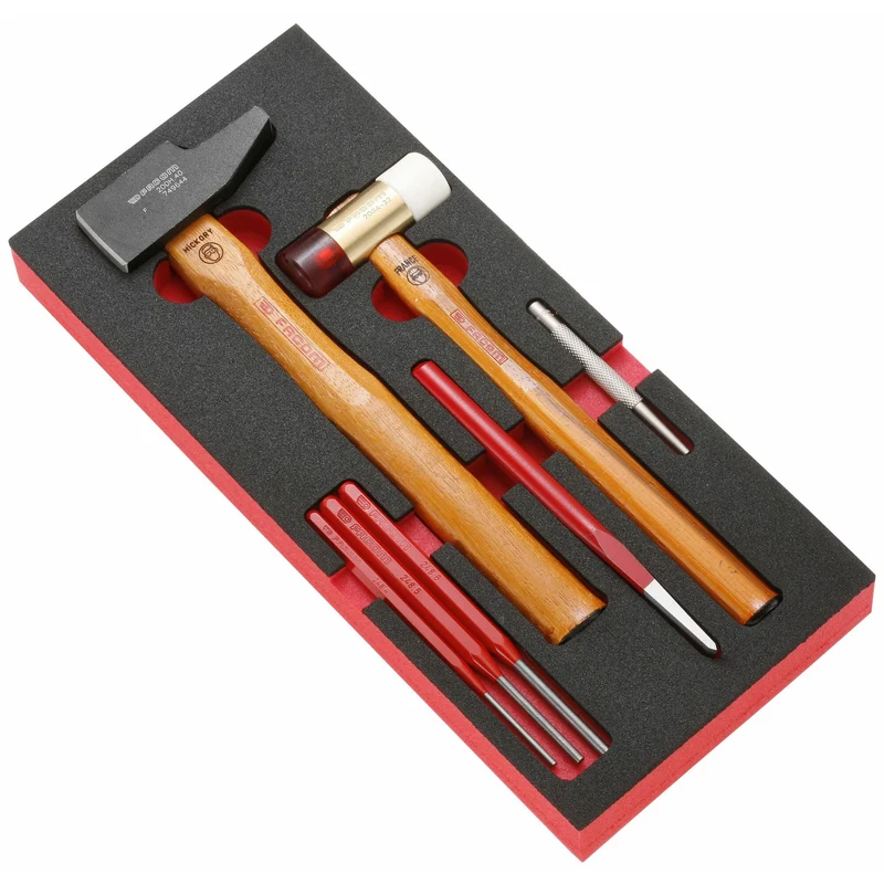 [MODM.MI1] Module mousse outils de frappe et marteau hickory 200H, 7 pièces