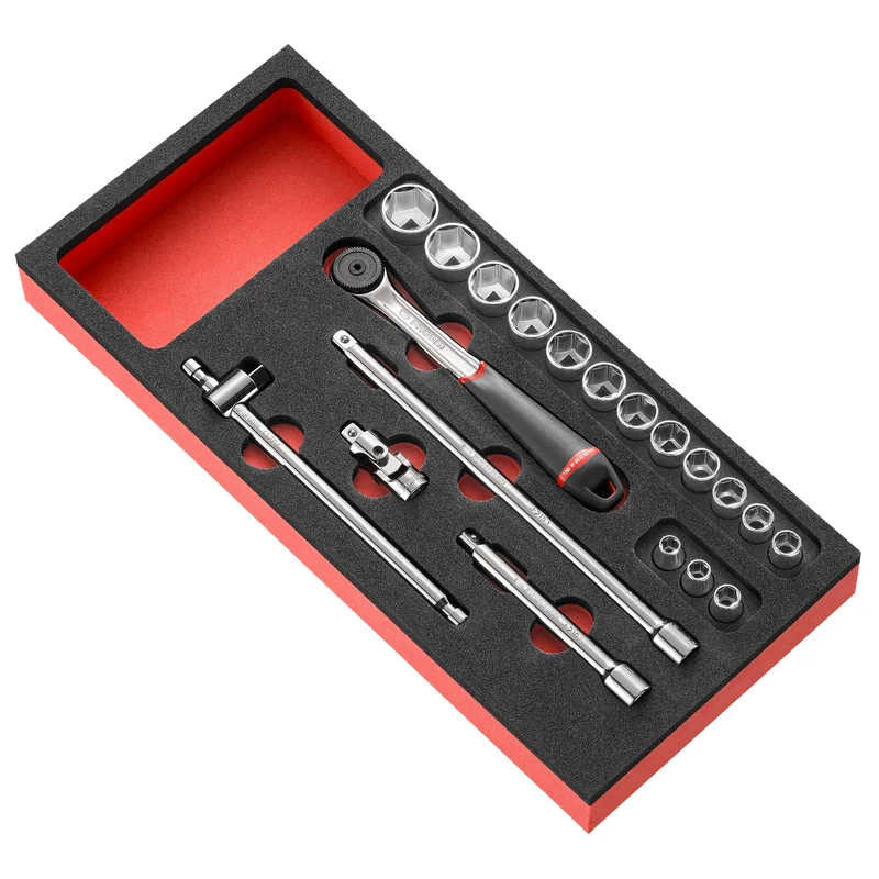[MODM.J161-36PB] Module mousse douilles, 6 pans métriques, 20 pièces, 3/8"