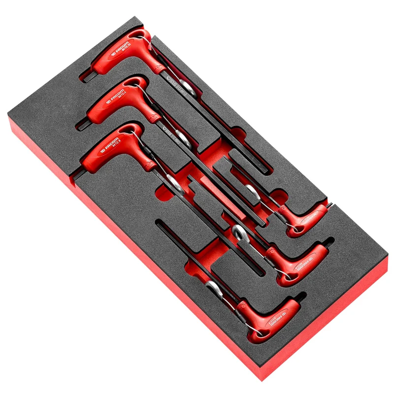 [MODM.84TZJ6SLS] Module mousse, clés 6 pans en T, de 3 à 10 mm, 6 pcs, SLS