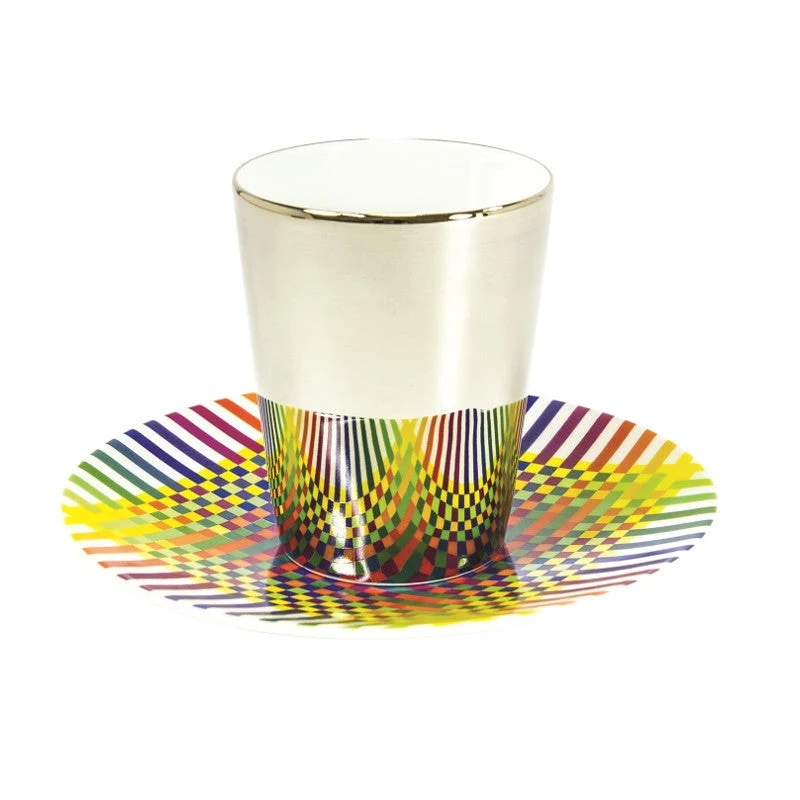 Julio Le Parc - Coffret tasses a cafe (tasses platinees)