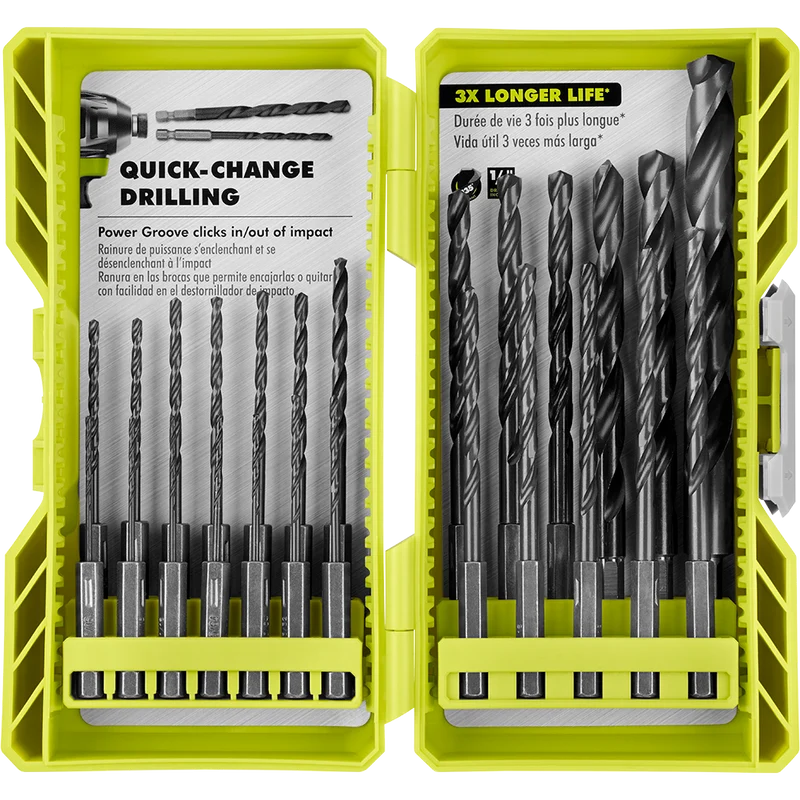 25 PC. Black Oxide Hex Shank Drill Bits