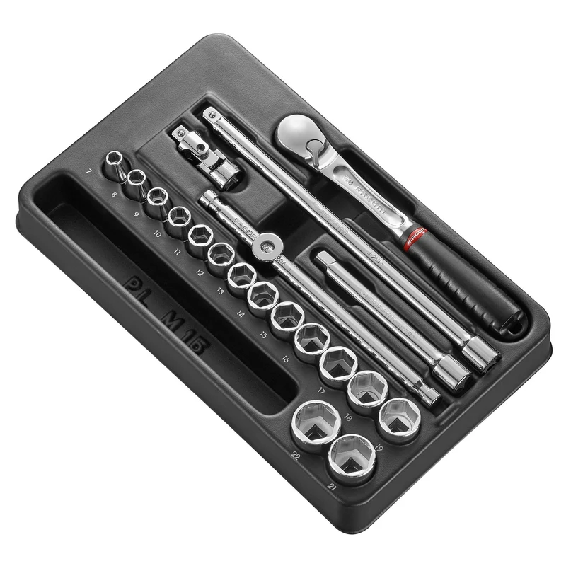 [MOD.JL161-36] Module douilles 6 pans métriques, 20 pièces, 3/8"