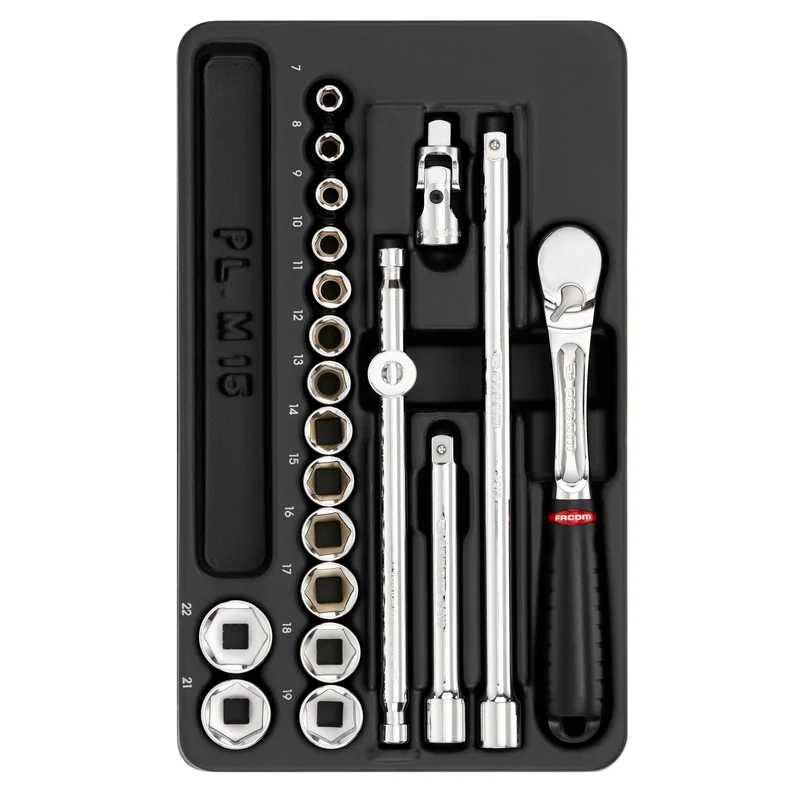 [MOD.JL161-36] Module douilles 6 pans métriques, 20 pièces, 3/8"