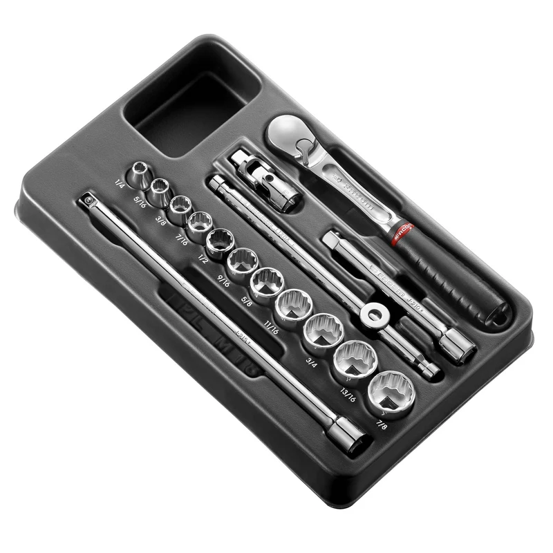 [MOD.JL161-212U] Module douilles 12 pans en pouces, 16 pièces, 3/8"