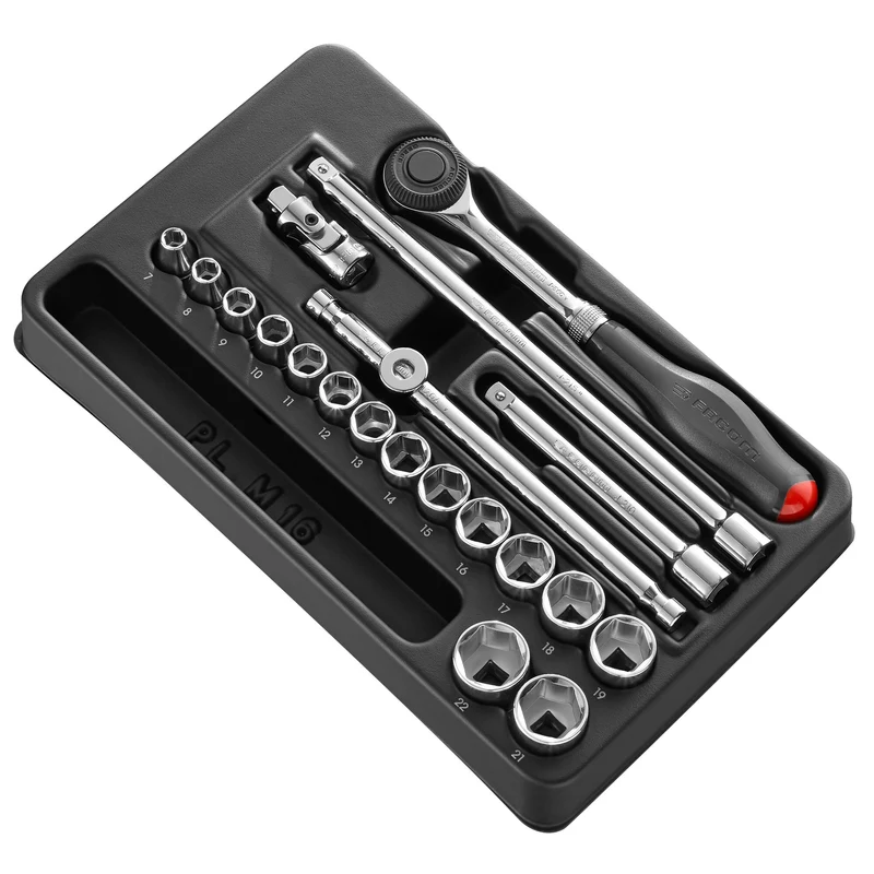 [MOD.J360-36] Module douilles 6 pans métriques, 20 pièces, 3/8"