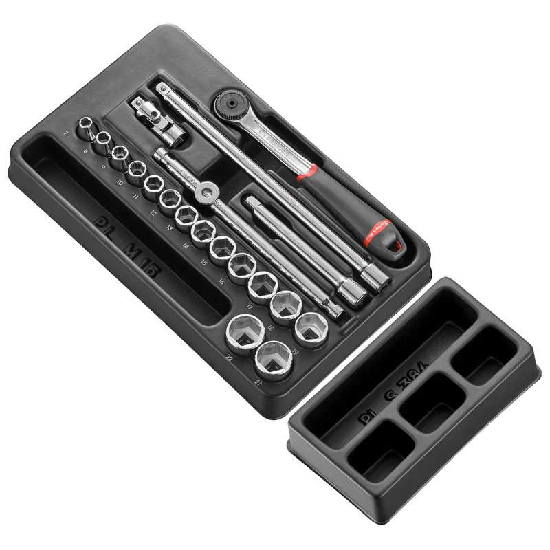 [MOD.J161-36PB] Module douilles 6 pans métriques, 20 pièces, 3/8"