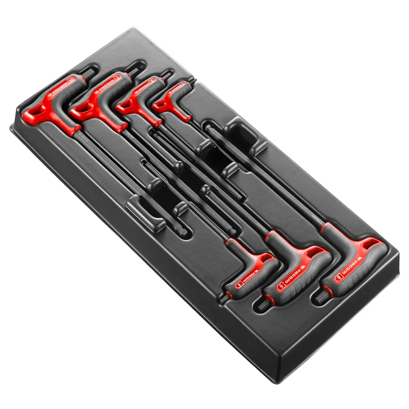 [MOD.84TZSA] Module 7 clés mâles poignées en "T" 6 pans tête sphérique, taille 1/3"