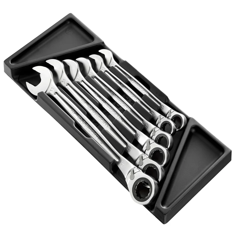 [MOD.467BXLPB] Module de clés mixtes à cliquet métriques en plateau thermoformé et en mousse