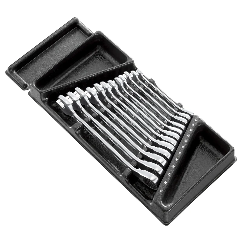 [MOD.467BJ12PB] Module de clés mixtes à cliquet métriques en plateau thermoformé et en mousse