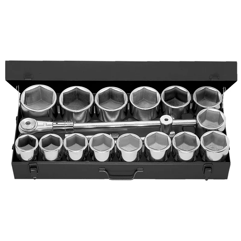 [M.441E] Coffret de douilles, 6 pans métriques, 19 pièces, 1"