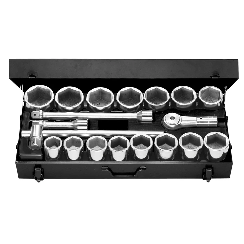 [M.431E] Coffret de douilles, 6 pans métriques, 13 pièces, 1"