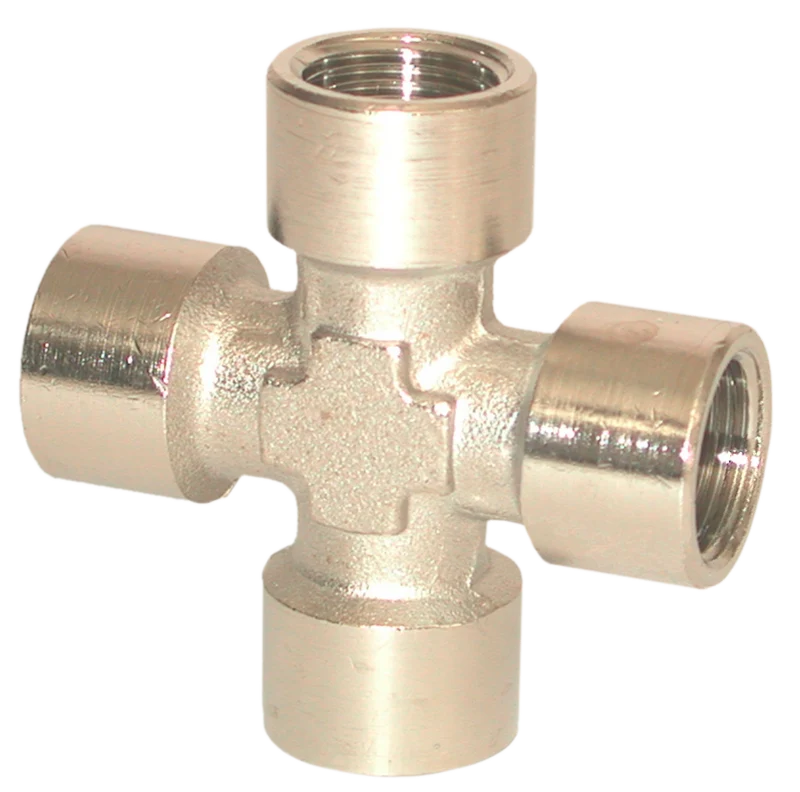 Croix : 4 X 3/8" Femelle - En Laiton Nickelé (Vrac Par 1) 358980 Lacme