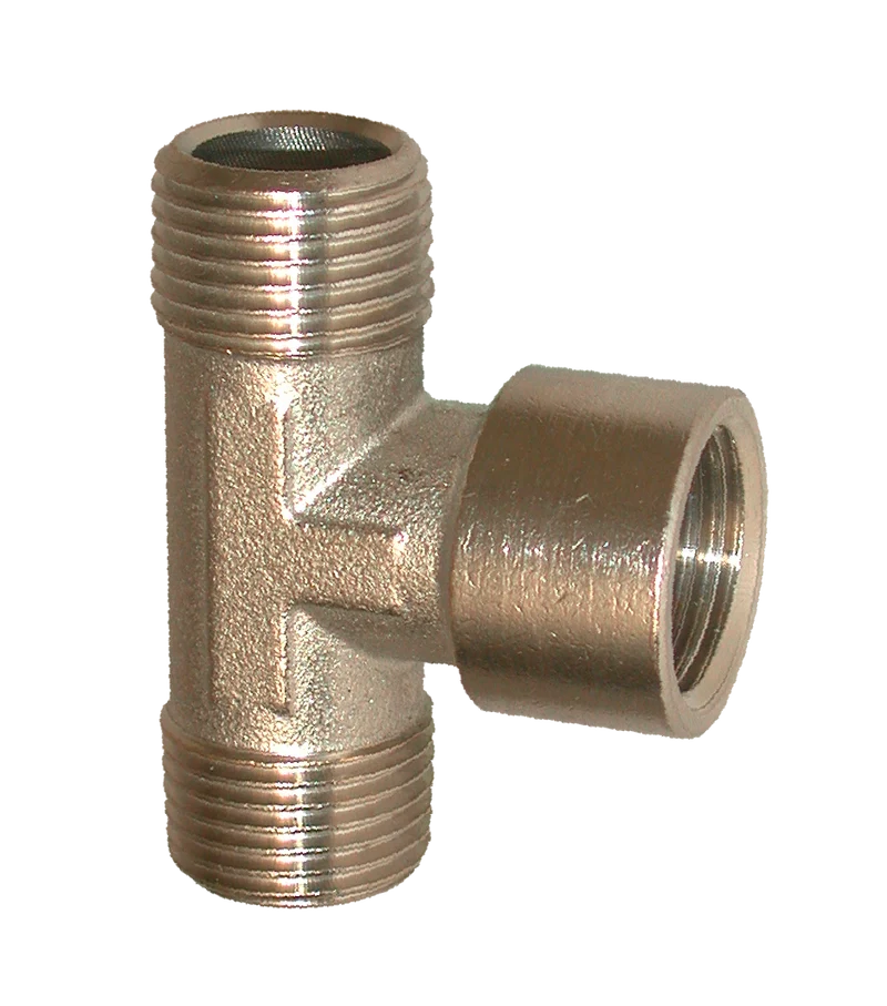 "Té : 1/2"" Mâle/Femelle/Mâle - En Laiton Nickelé (Vrac Par 358902 Lacme