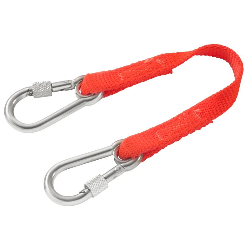 [LAN0.2] Longe 20 cm - double mousqueton 60 mm en inox à vis - SLS