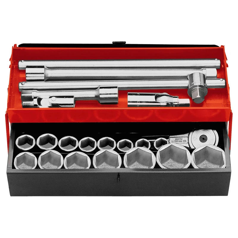 [K.441A] Coffret douilles, 6 pans métriques, 3/4"
