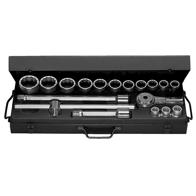 [K.436E] Coffret douilles, 12 pans métriques, 3/4"