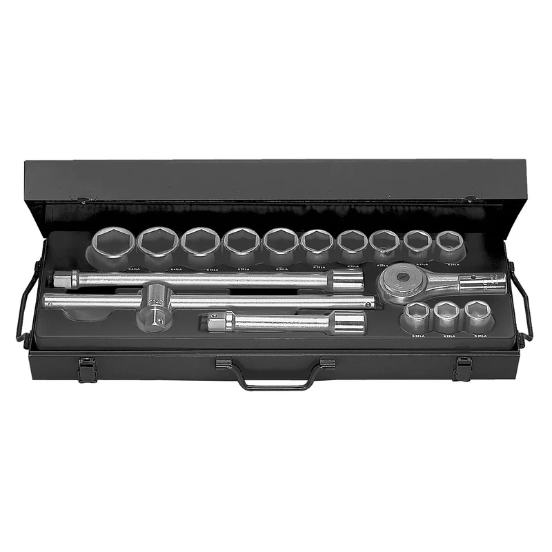 [K.415E] Coffret douilles longues, 6 pans métriques, 3/4"