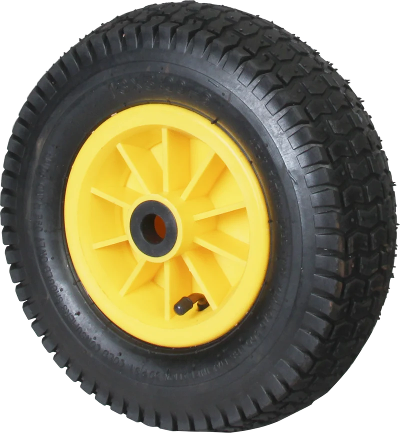 Roue Gonflable Ø 300 Mm (Noire Et Jaune) Avec Axe + Écrou 197017 Lacme