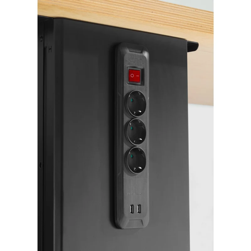[JLS3-PSBPOWER] Pied power, version basse, 850 mm, prises, enrouleurs électrique et air comprimé