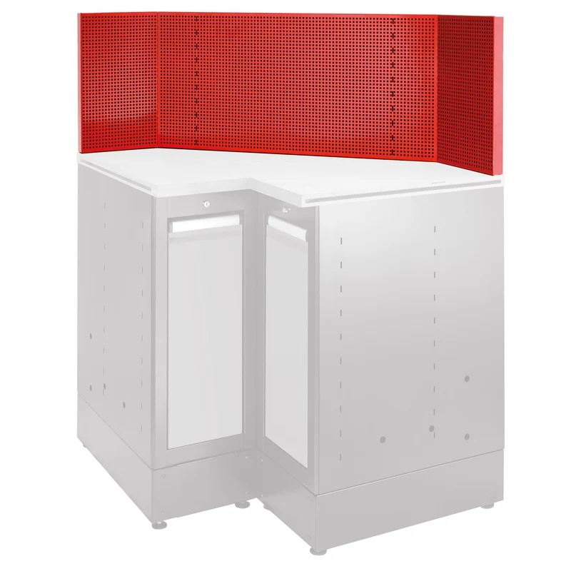 [JLS3-PPAVACS] Demi panneau perforé pour meuble d'angle MBSCSW(G), carrés 6 x 6 mm, rouge