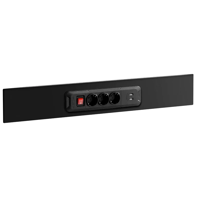 [JLS3-POWERBLOCK] Option multiprises pour meuble haut JLS3-MHDR(BS) et MHTR(BS), 3 prises, 2 USB