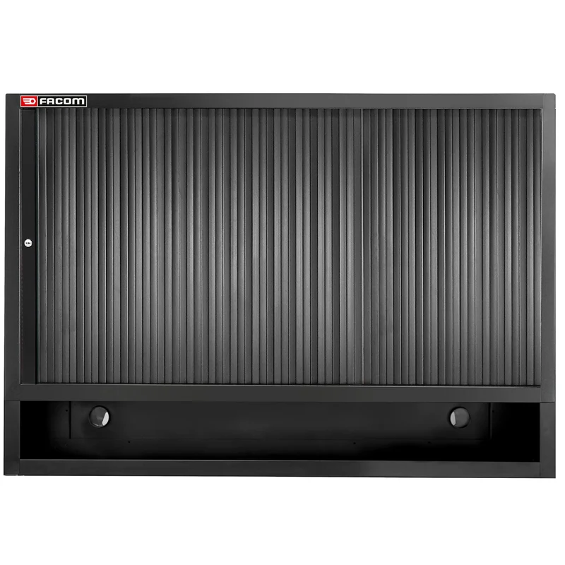 [JLS3-MHDRBS] Meuble haut double à rideau, panneau perforé pour accrochage vertical, noir
