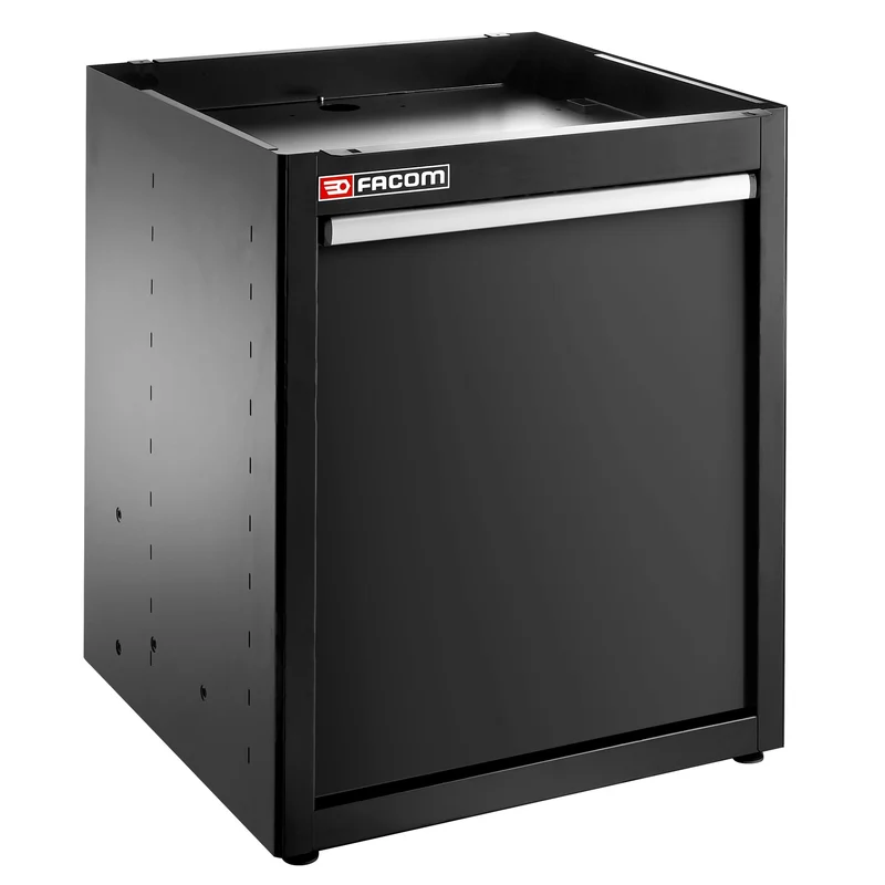 [JLS3-MBSSERBS] Meuble bas gestion des déchets, 2 supports sac-poubelles 100 L, noir