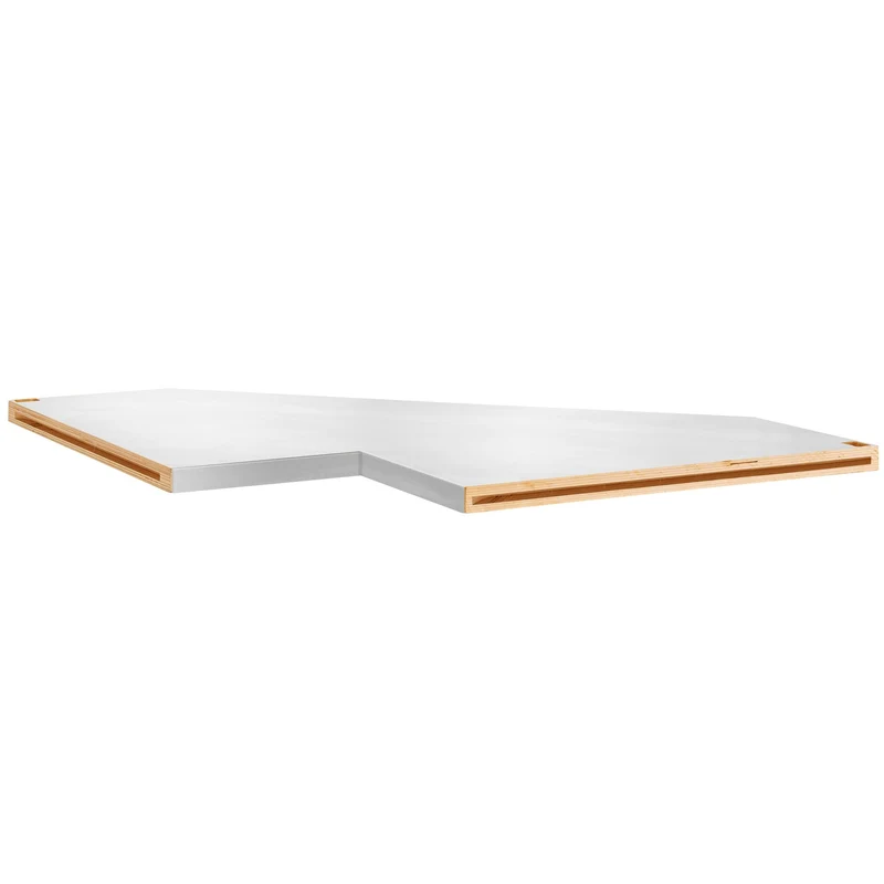 [JLS3-MBSCSG] Meuble bas angle, 2 tiroirs verticaux, plateau inox, rouge