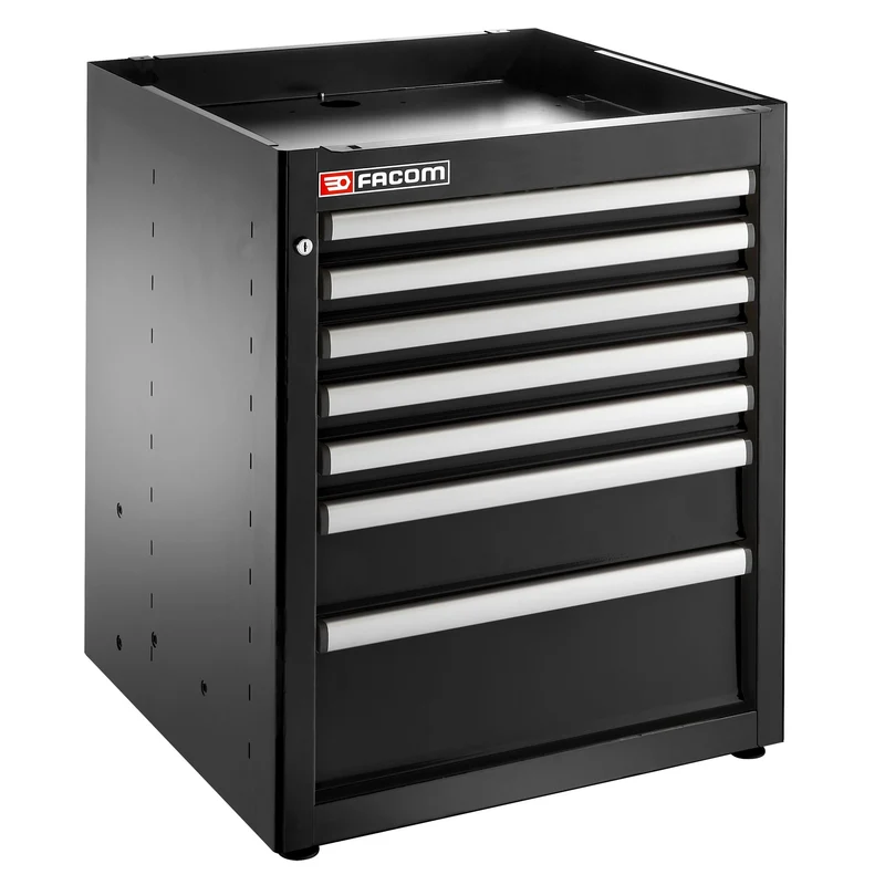 [JLS3-MBS7TBS] Meuble bas simple, 7 tiroirs, 569 x 421 mm, noir
