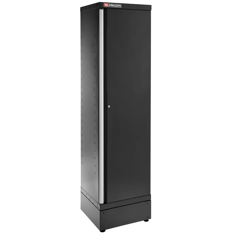[JLS3-A500PPBS] Armoire 1 porte pleine, 3 étagères, L 533 x p 506 x h 2060 mm, noire